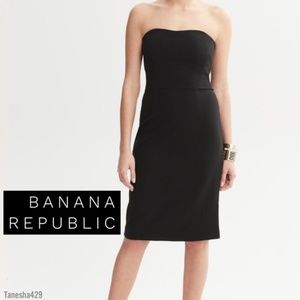 • Sexy Black Strapless Dress • by Banana Republic
